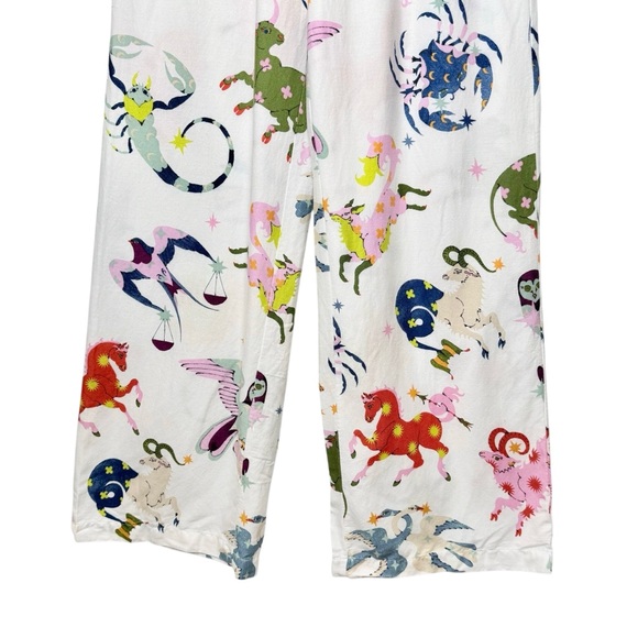 Anthropologie Colorful Zodiac Print Women’s Wide Leg Flannel Pajama Pants Sz XXS - Picture 5 of 11